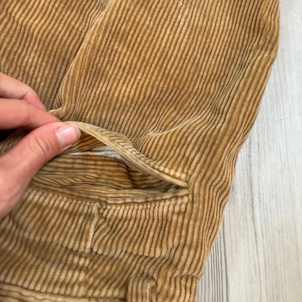 Polo Ralph Lauren Andrew Pant Mens 30x28 Tan Corduroy Pleated Straight Leg Pant